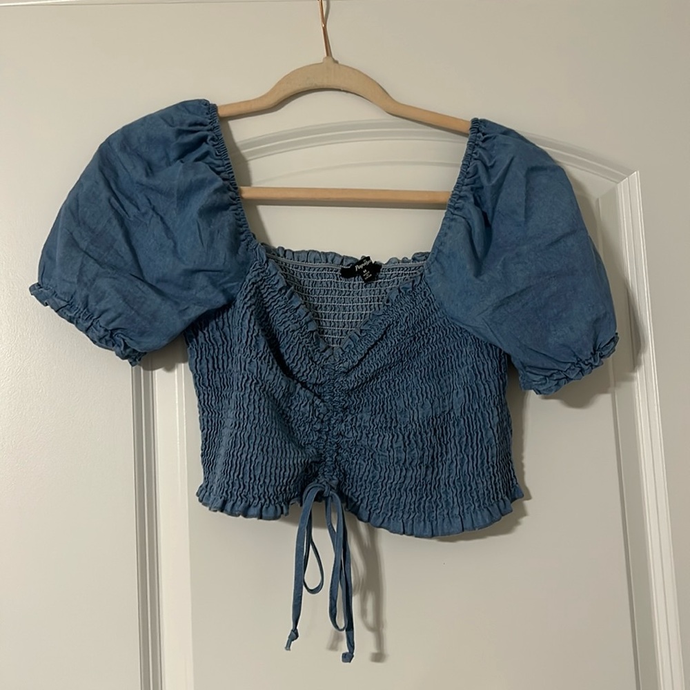 Blue crop top